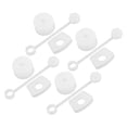 thumbnail image 4 of 4 Set Silicone Spill Proof Stopper Set Tumbler Accessories Including Straw Cover Cap Square Leak Stopper Round Lid Stopper Plug Transparent White, 4 of 6