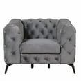 thumbnail image 6 of Modern 3-Piece Sofa Sets with Sturdy Metal Legs,Velvet Upholstered Couches Sets Including Three Seat Sofa, Loveseat and Single Chair for Living Room Furniture Set,Gray, 6 of 7