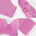 thumbnail image 4 of Fatuov Lace Wire Bras for Women Solid Color Comfort Bra for Casual, Push Up Full Coverage Supportive Lightly Lined Bra 42F, Pink, 4 of 5