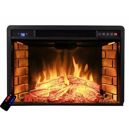 33 Electric Fireplace Heater Insert Flat Glass Panel With Remote