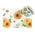 thumbnail image 4 of YFYANG Washable Heat-Resistant Placemats, 70% PVC/30% Polyester, Watercolor Sunflower Flower Kitchen Table Mat, 12" x 18" 1 Pcs, 4 of 6