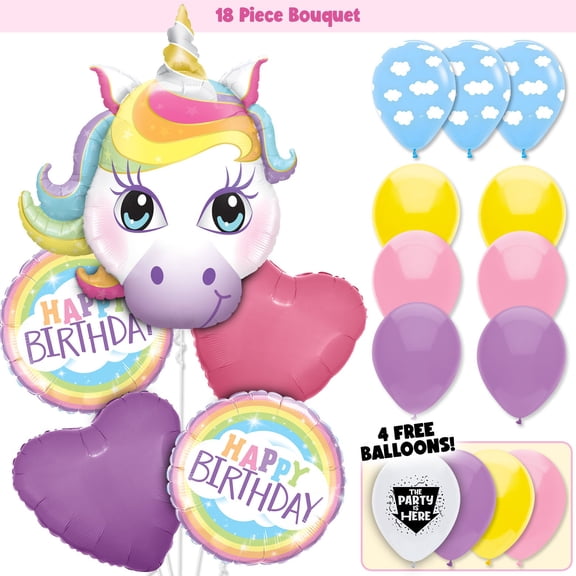 Unicorn in the Clouds Birthday Balloon Bouquet