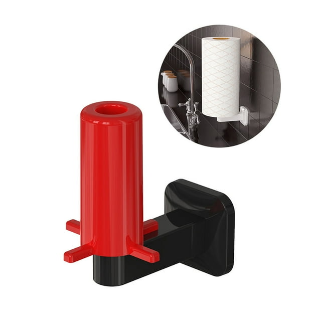 Oleegame 1PC Spoon And Lid Rest Simple Style Kitchen Toilet Storage Paper Towel Rack Wall-Mounted Plastic NEW Black
