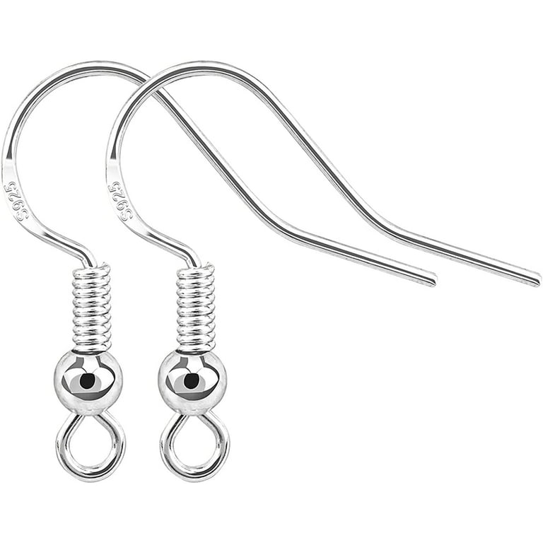 925 Sterling Silver Earring Hooks 12pcs Earring Findings Kits with Earring  Backs Fish Hook Earrings for Jewelry Making DIY Earrings Supplies (12pcs