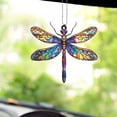 thumbnail image 4 of Dragonfly Ornaments Car, Acrylic Car Decoration, Colorful Stained Glass Rearview Mirror Hanging, Unique Gift for Dad or Mom, Window Hanging Ornament, Dragonfly Car Accessory, 4 of 4