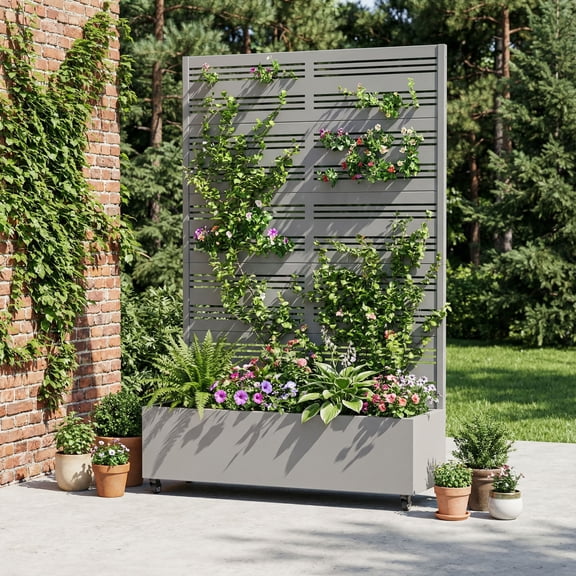 MAYEERTY 72*47in Outdoor Metal Planter Box, Weather Resistant Raised Planter, Outdoor Garden Planter for Patio, Balcony, Yard