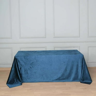 Efavormart Premium Velvet Navy Blue 90" x 132" Rectangle Tablecloth For Wedding Party Events