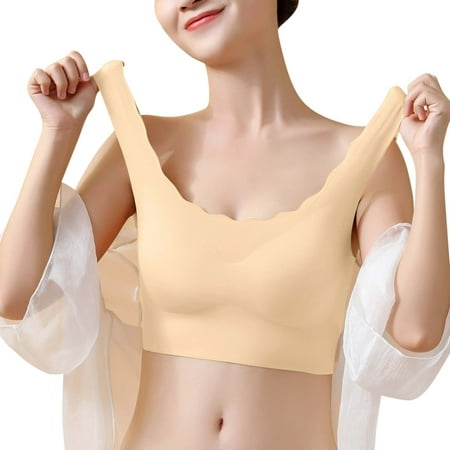 

EUHDSSDE Follure Womens Beauty Back Underwear Big Chest Show Small Thin Bra Seamless No Steel Ring Bra Gather Vest Bra