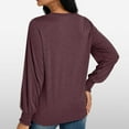 thumbnail image 6 of Women's Long Sleeve Pleated Crew Neck Blouse - 82% Polyester Business Casual Top, 2024 Trendy - S-XXL Sizes, 6 of 7