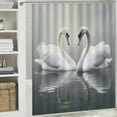 thumbnail image 6 of Fenyluxe Swans Water Heart Shape Pretty Shower Curtain Bathroom Decor 100% Polyester Fiber Washable Home Bathtubs Decoration with Hooks 60x72, 6 of 7