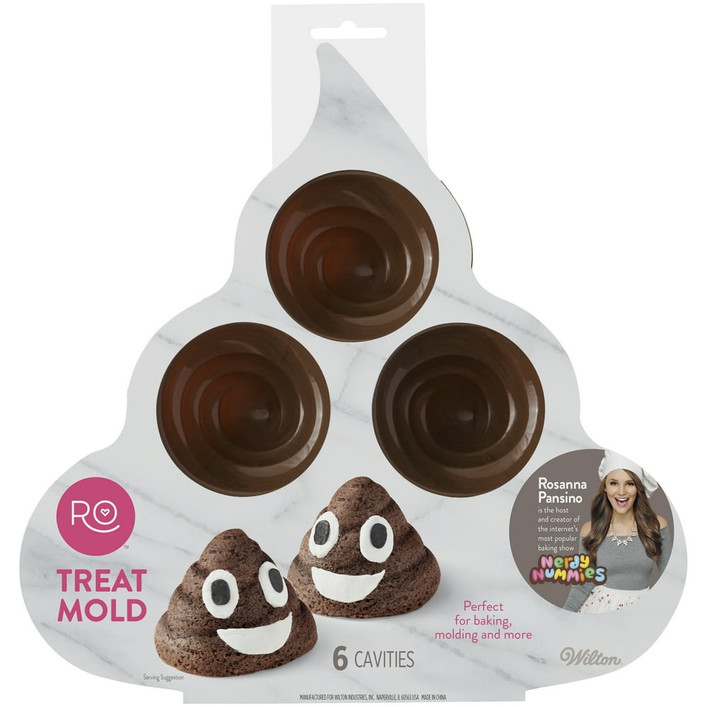 Rosanna Pansino by Wilton Silicone Poop Emoji Cake Pan, 6Cavity