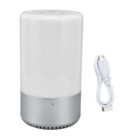 

Smart Contact Speaker Lamp 300lm Portable Speaker Night Light 2.4GHz With Charging Cable For Bedside Silver