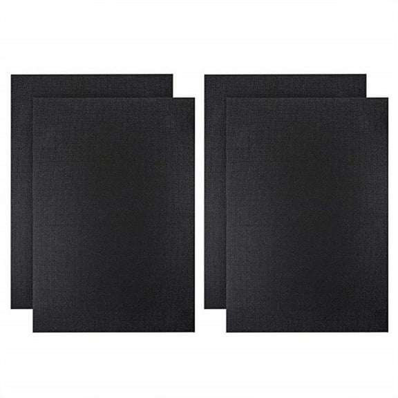 HERFIER 4pcs Cross-Stitch Embroidered Plain Cloth Handmade Needlework Aida Fabric for DIY Use Black (Black) 17.69x11.79x0.08in
