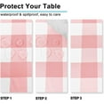 thumbnail image 3 of Peach Pink and White Checkered Tablecloth Rectangle - Stain Resistant, Waterproof Polyester Gingham Table Cloth for Outdoor Picnic/Holiday Dinner/Valentines Day, 60 x 84 Inch, 3 of 6