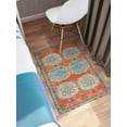 thumbnail image 4 of Blue Rugs, Custom Rugs, Salon Rug, Orange Rug, Moroccan Design Rug, Thin Rug, Decorative Rug, Antique Decor Rug, Bathroom Rug, Entryway Rug, 2.3'x3.3' - 70x110 cm, 4 of 6