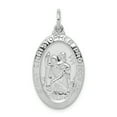 thumbnail image 1 of 925 Sterling Silver Saint Christopher Medal Necklace Charm Pendant Religious Patron St, 1 of 6