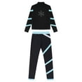 thumbnail image 6 of Manyakai Kids Girls Long Sleeve Figure Skating Jacket with Pants Set 2 Piece Tracksuit Ice Skating Light Blue 8, 6 of 7