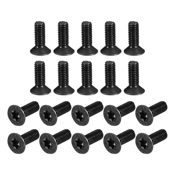 Uxcell M4-0.7x12mm Flat Head Torx Anti Theft Machine Screws, 100 Pack 10.9 Grade Alloy Steel, Countersunk Head, Full Thread