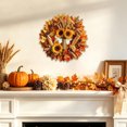 thumbnail image 5 of Fall Thanksgiving Wooden Wreath Sign Flat Printed Maple Pumpkin Harvest Wall Decor 11.8 Inch for Front Door Porch Window Mantel Indoor Outdoor, 5 of 6