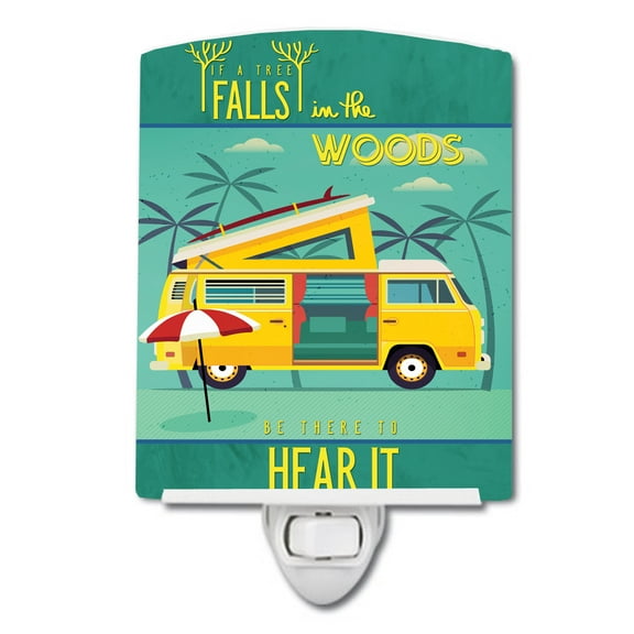Caroline's Treasures BB5481CNL Be in the Woods Camper Van Ceramic Night Light, 6x4x3", multicolor