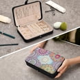 thumbnail image 7 of SKYSONIC Mandala Travel Jewelry Box PU Leather Jewelry Organizer Ideal Gift for Women Girls, Portable Mini Jewelry Travel Case for Earrings Rings Necklaces Bracelets, 7 of 7