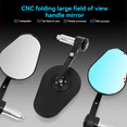 thumbnail image 3 of Motorcycle Universal Rearview Mirror Foldable Adjusable Anti-Dazzle Mirror for 13mm-14mm or 17mm-19mm Handlebar B Glass, 3 of 8