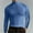 Blue, variant on Mens Mock Neck T Shirts Pullover High Neck Turtleneck Premium Cotton Long Sleeve Sweaters For Men Valentine's Day For Him