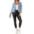 thumbnail image 2 of INSPIRE CHIC Cropped Fleece Jacket for Women's Stand Collar Zip-Up Faux Fur Coats, 2 of 6