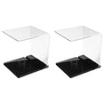 thumbnail image 1 of KAKOWELY trophy case 2pcs Clear Acrylic Ball Display Case Transparent Ball Holder Base Single Ball Storage Cube for Baseball Softball Memorabilia Autographed Balls, 1 of 5