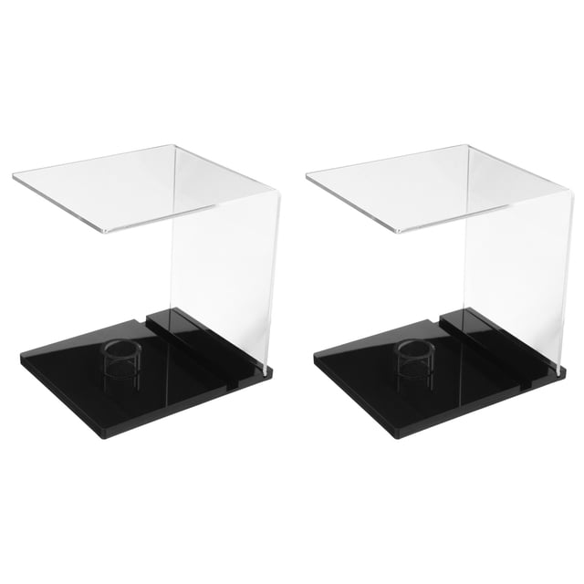 KAKOWELY trophy case 2pcs Clear Acrylic Ball Display Case Transparent Ball Holder Base Single Ball Storage Cube for Baseball Softball Memorabilia Autographed Balls