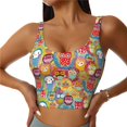 thumbnail image 1 of Balery Boho Cute Owls Sujetadores deportivos con espalda cruzada para mujer, acolchados, sin costuras, de alto impacto, ideales para yoga, gimnasio, entrenamiento y fitness.-X-Large, 1 of 8