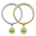 thumbnail image 1 of Reel Information Stack Letters Lover Bracelet Bangle Pendant Jewelry Couple Chain, 1 of 3
