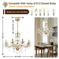 thumbnail image 4 of KPIBEST K9 Crystal Candle 8-Light Classic Iron Art Gold Bronze Chandeliers, 4 of 17