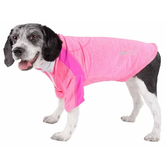 Pet Life ® Active 'Chewitt Wagassy' 4-Way-Stretch Yoga Fitness Long-Sleeve Dog T-Shirt