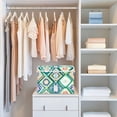 thumbnail image 4 of Yayeee Collapsible Cube Storage Bin with Lid Fabric Closet Decorative Basket with Handles, Green Geometric Flowers, 4 of 7