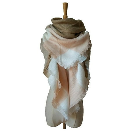 Plaid Fashion Ladies Scarves - PaZinger Women's Warm Plaid Large Tartan Scarf Cape Blanket Scarves Fashion Wrap Shawl