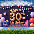 thumbnail image 6 of Decorative Design Happy 30th Birthday Banner Colorful Theme Party Backdrop for Birthday Party Indoor Decoration Celebration, 6 of 7