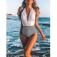 thumbnail image 3 of Women's Swimsuit 1 Pieces Sexy Bikini Vintage Swimwear Retro Tankini BeachwearWhite L, 3 of 4