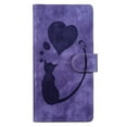 thumbnail image 3 of For Samsung Galaxy S20 FE 5G 6.5" Cat Patterned Embossed Strong Magnetic Attachment/Closure, Card Slots/Pocket, PU Leather Flip Wallet Case ﻿,Purple,For Galaxy S20 FE 5G, 3 of 8