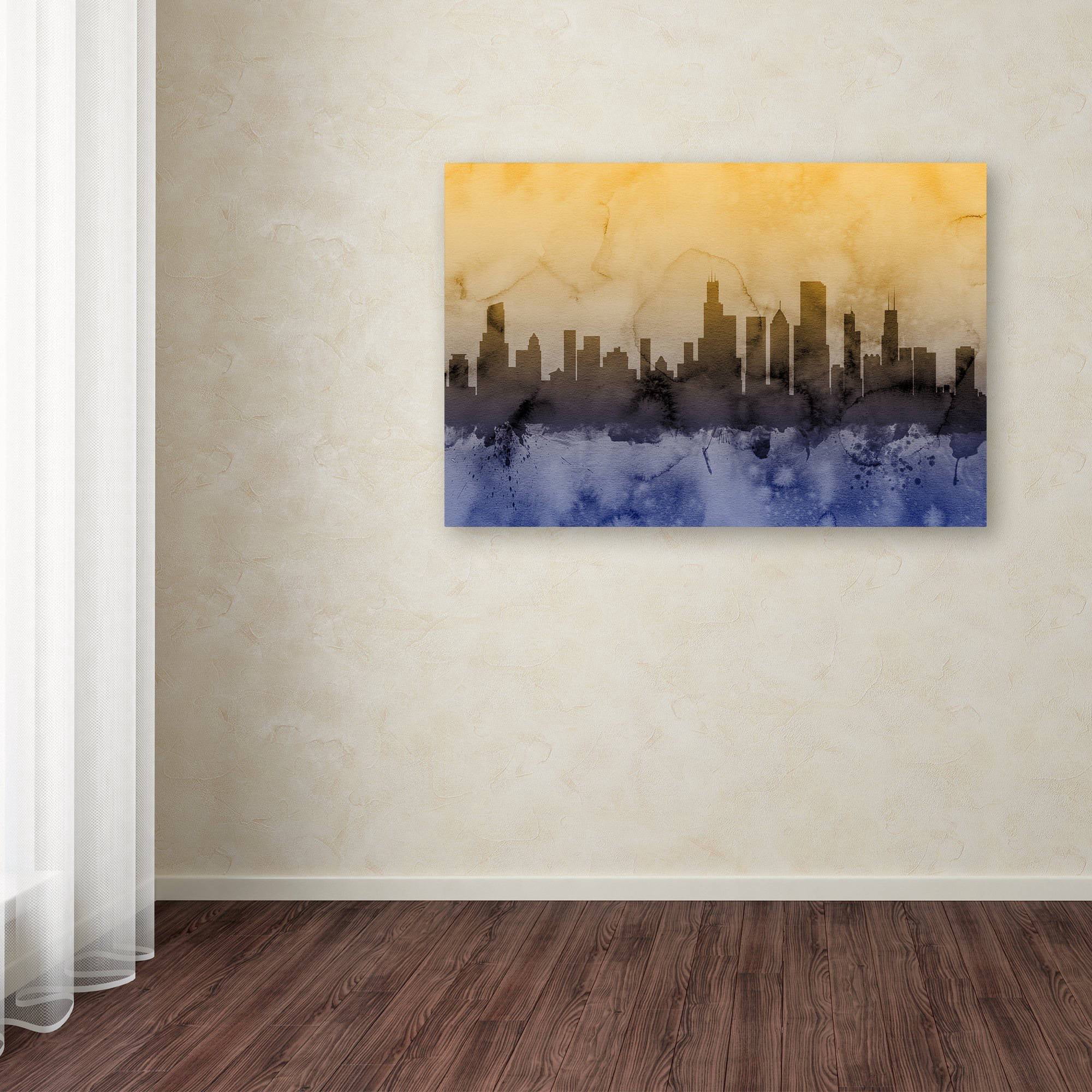 Trademark Fine Art "Chicago Illinois Skyline IV" Canvas Art by Michael Tompsett