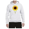 thumbnail image 2 of Sunflower Christian Faith Cross Inspirational/Christian Unisex Graphic Hoodie Sweatshirt, White, 3XL, 2 of 3