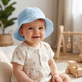 thumbnail image 4 of Mgmyaa Baby Ruffle Edge Bucket Hat Summer Outdoor Sun UV Protection Fisherman Cap for Infant Newborn 0-3 Years Breathable Soft Headwear, 4 of 9