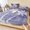 Deep Violet, variant on Twin XL Size Fitted Sheet Set - Palm Trees Blue 2 Piece Bedding Sets 16" Deep Pocket Fitted Sheet with 1 Pillowcases, Summer Coastal Vintage Tropical Brushed Microfiber Hotel Luxury Bed Sheets