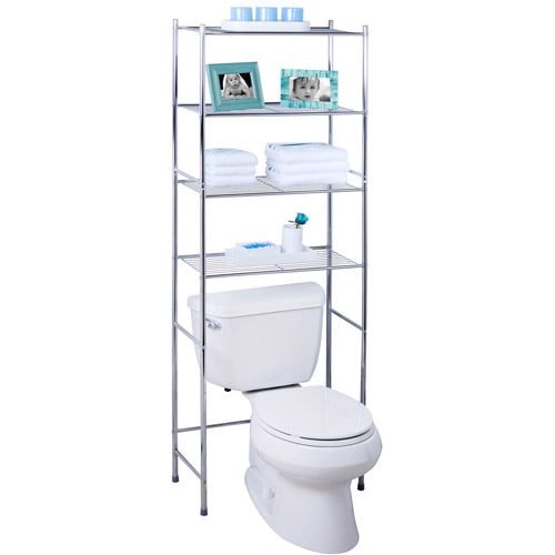 Honey-Can-Do 4-Tier Bathroom Storage Shelving Unit, Chrome