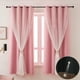 thumbnail image 1 of Cortinas Rosas para Dormitorio de Niñas Oso de Fresa 2 Paneles Opacas 63 Pulgadas Doble Capa, 1 of 5