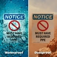 thumbnail image 6 of (2 Pack) Must Have Required PPE OSHA Notice Sign 10 Inch X 14 Inch Plastic Sign, Weather Resistant, UV Protected for Workplace, Business, and Construction Site, Made in the USA, 6 of 8