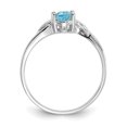 thumbnail image 2 of 10k White Gold Blue Topaz Birthstone Ring December Gemstone, 2 of 9