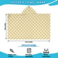 thumbnail image 2 of Yellow and White Checkerboard Pattern Hooded Bath Towel，50"x30" for Ages 3 To 12 Kids, Quick Dry Lightweight Soft Microfiber Hood Beach Towel Cover Up for Kids, 2 of 7