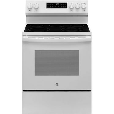 GE 30 Inch Free Standing Radiant Range 5 Element Self Clean With Steam Clean GRF500PVWW