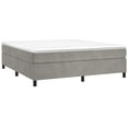 thumbnail image 3 of vidaXL Bed Frame Box Spring Platform Bed with Mattress for Bedroom Velvet, 3 of 9
